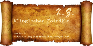 Klinglheber Zoltán névjegykártya
